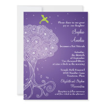 豪華な生命の木のパープルのバツミツバ