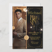 豪華な男性プロムが印象の卒業を送信 招待状 (正面)