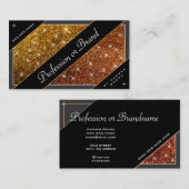 豪華な発光金ゴールドオレンジ色グラデーショングリッター 名刺 (正面/裏面)