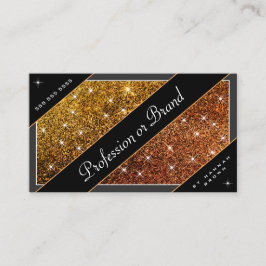 豪華な発光金ゴールドオレンジ色グラデーショングリッター 名刺
