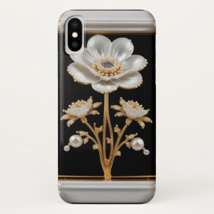 豪華な白い花 iPhone X ケース