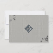 豪華な白とピンクの花を咲かせる芍薬 出欠カード (裏面)