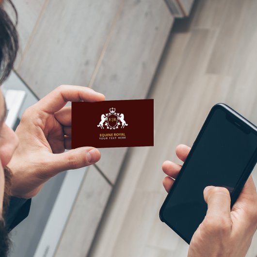 豪華な白王室の紋 |ブルゴーニュイニシャル 名刺