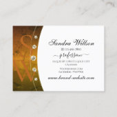 豪華な白金ゴールドオレンジ大理石とイニシャル 名刺 (裏面)