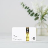 豪華な白金ゴールド装飾ダイヤモンドモノグラム 名刺 (スタンド正面)