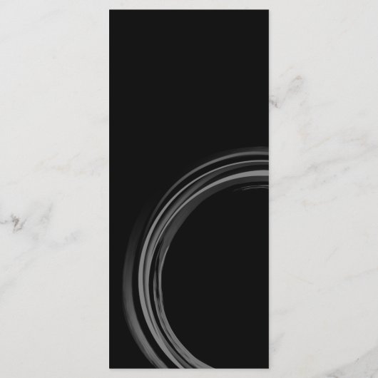 豪華な白黒とシルバーリングや輪イニシャル メニュー (裏面)