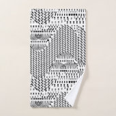 豪華な白黒ドーム バスタオルセット (ハンドタオル)