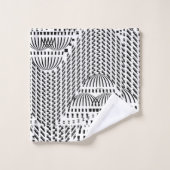 豪華な白黒ドーム バスタオルセット (ウォッシュタオル)