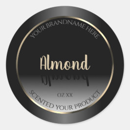 豪華な白黒プロダクトラベル金ゴールド枠 ラウンドシール