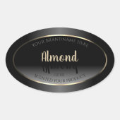 豪華な白黒プロダクトラベル金ゴールド枠 楕円形シール (正面)