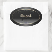 豪華な白黒プロダクトラベル金ゴールド枠 楕円形シール (バッグ)