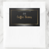 豪華な白黒金ゴールド製品ラベル（ロゴ付き） 長方形シール (バッグ)