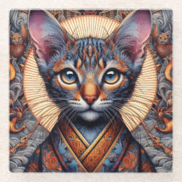 豪華な神話の幻想的な猫 ガラスコースター