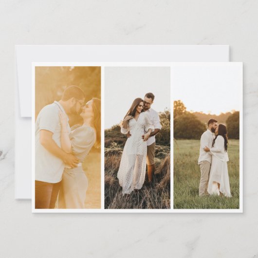 豪華な秋野生の花3枚結婚の写真 セーブザデート (裏面)