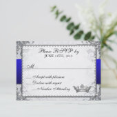 豪華な童話の絵本のようなウェディング　グレイ　ＲＳＶＰ 出欠カード (スタンド正面)