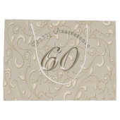 豪華な第60結婚記念日のギフトバッグ ラージペーパーバッグ (裏面)