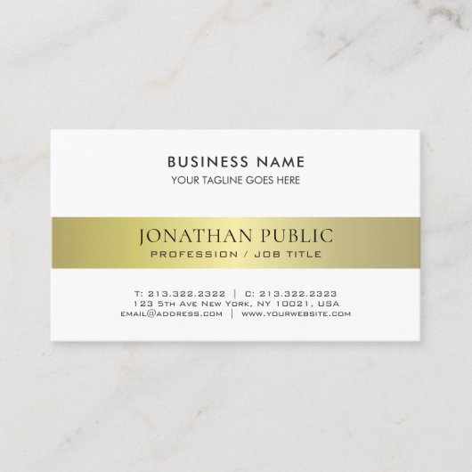 豪華な粋でエレガントでモダンな専門の金ゴールドの平野 名刺 (正面)