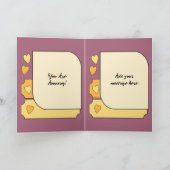 豪華な素晴らしい妻パープルオレンジの誕生日 カード (内部)