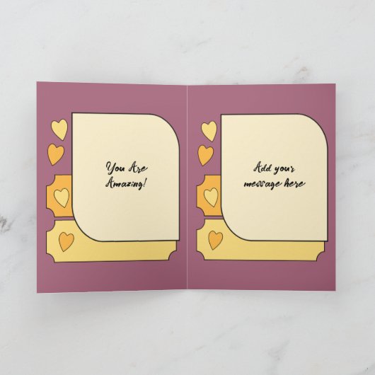 豪華な素晴らしい妻パープルオレンジの誕生日 カード (内部)