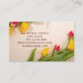 豪華な素晴らし赤と黄色のチューリップ 名刺 (裏面)