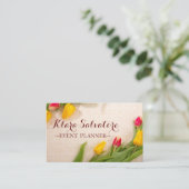 豪華な素晴らし赤と黄色のチューリップ 名刺 (スタンド正面)