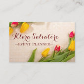 豪華な素晴らし赤と黄色のチューリップ 名刺 (正面)