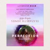 豪華な紫とピンクのグラデーション円のフレームフォト 名刺 (外部フラット)