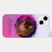 豪華な紫とピンクのグラデーション円の枠 Case-Mate iPhoneケース (裏面 (横))