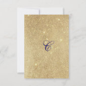 豪華な紫と金のグリッターの花モチーフの卒業パーティー 招待状 (裏面)