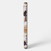 豪華な紫と金ゴールドフローラ iPhoneケース (左側面)