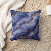 豪華な紫と金ゴールド大理石飾り枕 クッション (ブランケット)