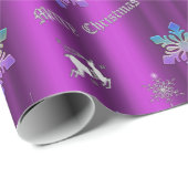 豪華な紫のクリスマス ラッピングペーパー (ロールコーナー)