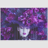 豪華な紫のフローラバードケージハットデコップページ 薄葉紙 (正面)