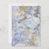 豪華な紫の大理石結婚真珠 招待状 (裏面)