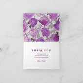 豪華な紫の花の感謝カード サンキューカード (内部)