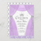 豪華な紫色のプリンセス輝くキンセアニェラ 招待状 (正面/裏面)