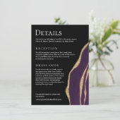 豪華な紫色の瑪瑙と金ゴールド エンクロージャーカード (スタンド正面)