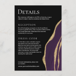 豪華な紫色の瑪瑙と金ゴールド エンクロージャーカード