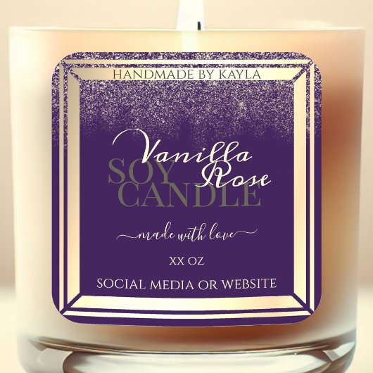 豪華な紫色の製品の包装ラベル金ゴールドフレーム スクエアシール