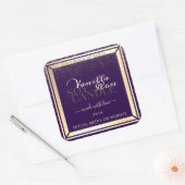 豪華な紫色の製品の包装ラベル金ゴールドフレーム スクエアシール (封筒)