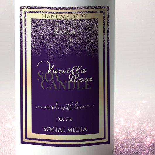 豪華な紫色の製品の包装ラベル金ゴールドフレーム フードラベル