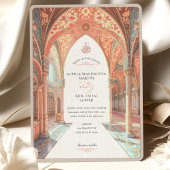 豪華な結婚イスラム教のモスクインスパイア詳細 招待状