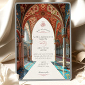 豪華な結婚イスラム教のモスクインスパイア詳細 招待状