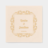 豪華な結婚ゴシック風の新郎新婦 箔ナプキン (正面)