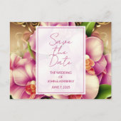 豪華な結婚式の写真QRコードCD Save the Dateはがき 案内ポストカード (正面)