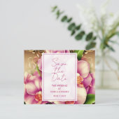 豪華な結婚式の写真QRコードCD Save the Dateはがき 案内ポストカード (スタンド正面)