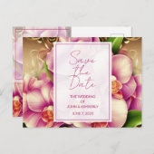 豪華な結婚式の写真QRコードCD Save the Date ポストカード (正面/裏面)