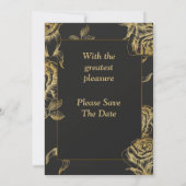 豪華な結婚式の招待状, 金と黒 招待状 (裏面)