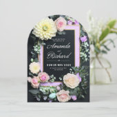 豪華な結婚式招待状とエレガントフローラ 招待状 (スタンド正面)