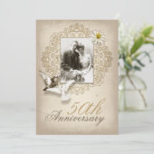 豪華な結婚記念日の招待状 招待状 (スタンド正面)